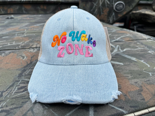 Katydid No Wake Zone Denim Trucker Hat