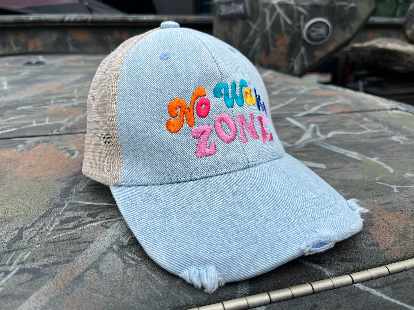 Katydid No Wake Zone Denim Trucker Hat