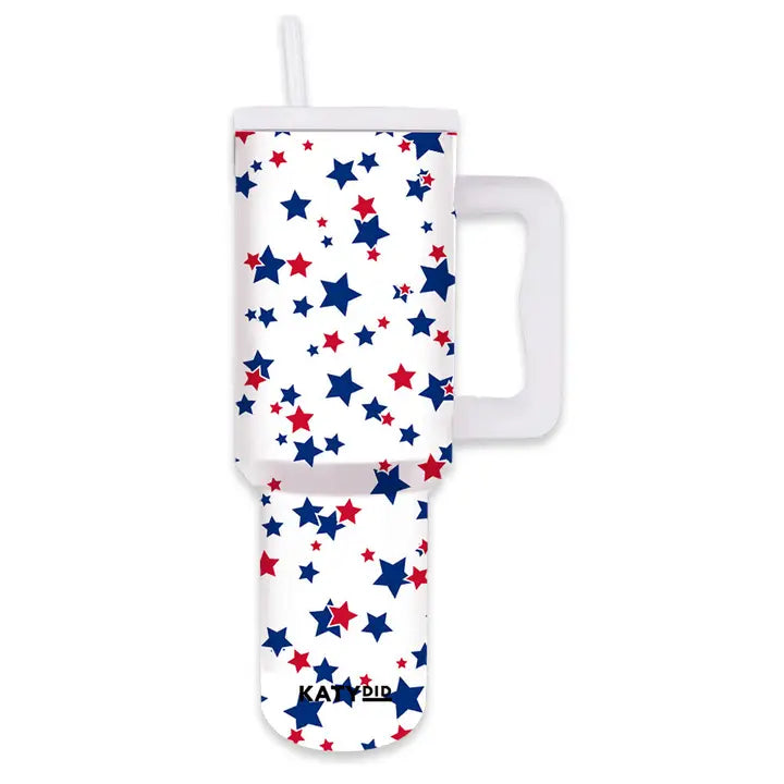 Katydid Red, White, Blue Star Tumbler
