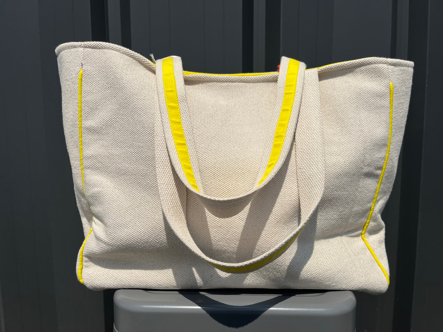 Katydid Happy Face Chenille Patch Tote