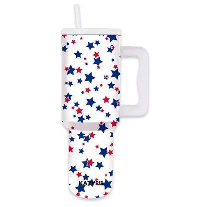 Katydid Red, White, Blue Star Tumbler